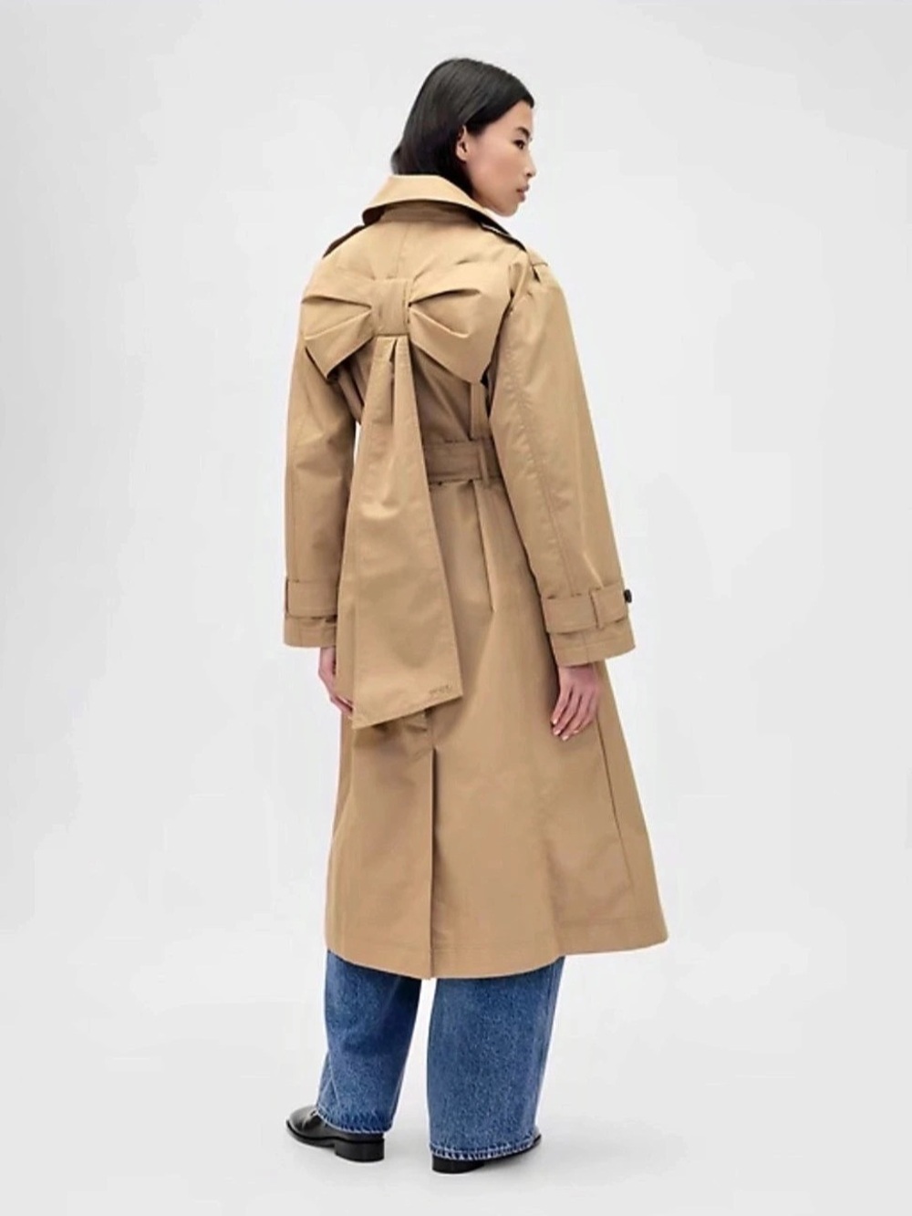 GAP Sandy Liang Trench Coat Bow Size Small NWT